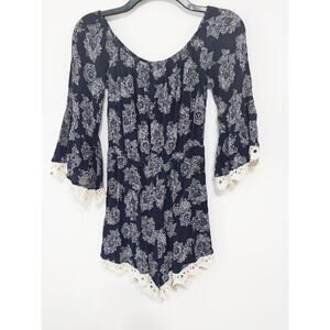 See You Monday Los Angeles romper sz S boho-chic festival summer fall paisley